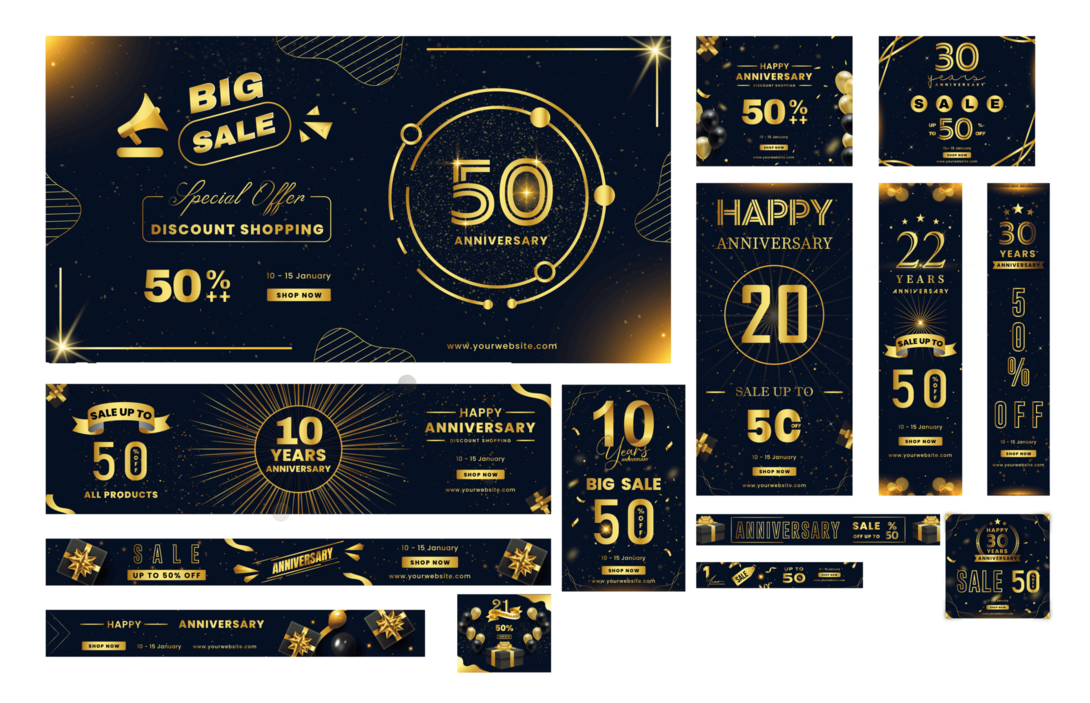 Demo Anniversary Sale Banner Pack Template