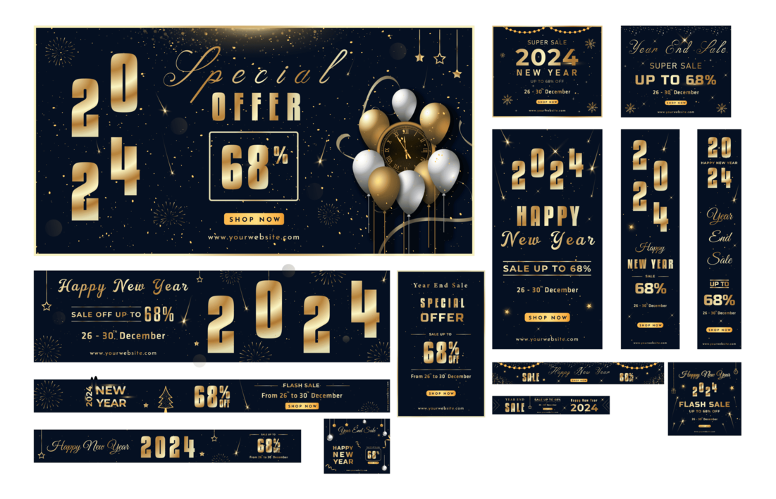Demo Happy New Year Sale Banners Template