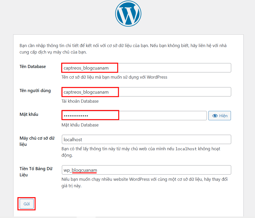 Hướng dẫn cài đặt WordPress