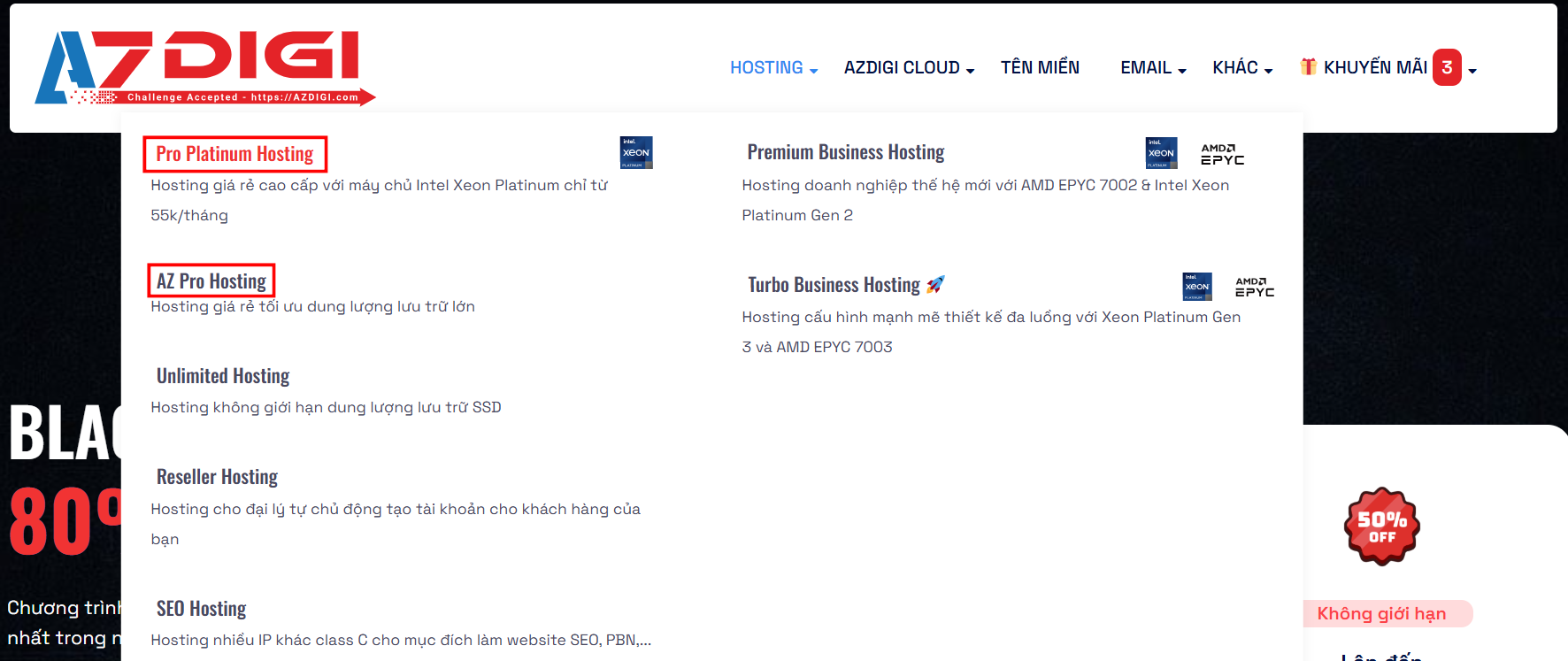 Hướng dẫn cách đăng ký hosting tại Azdigi
