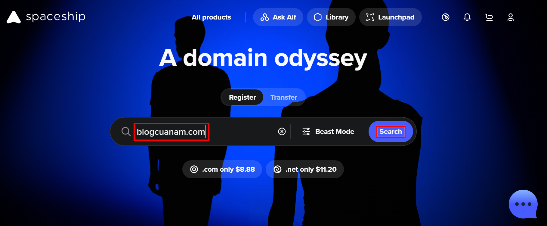 Hướng dẫn đăng ký tên miền tại Spaceship