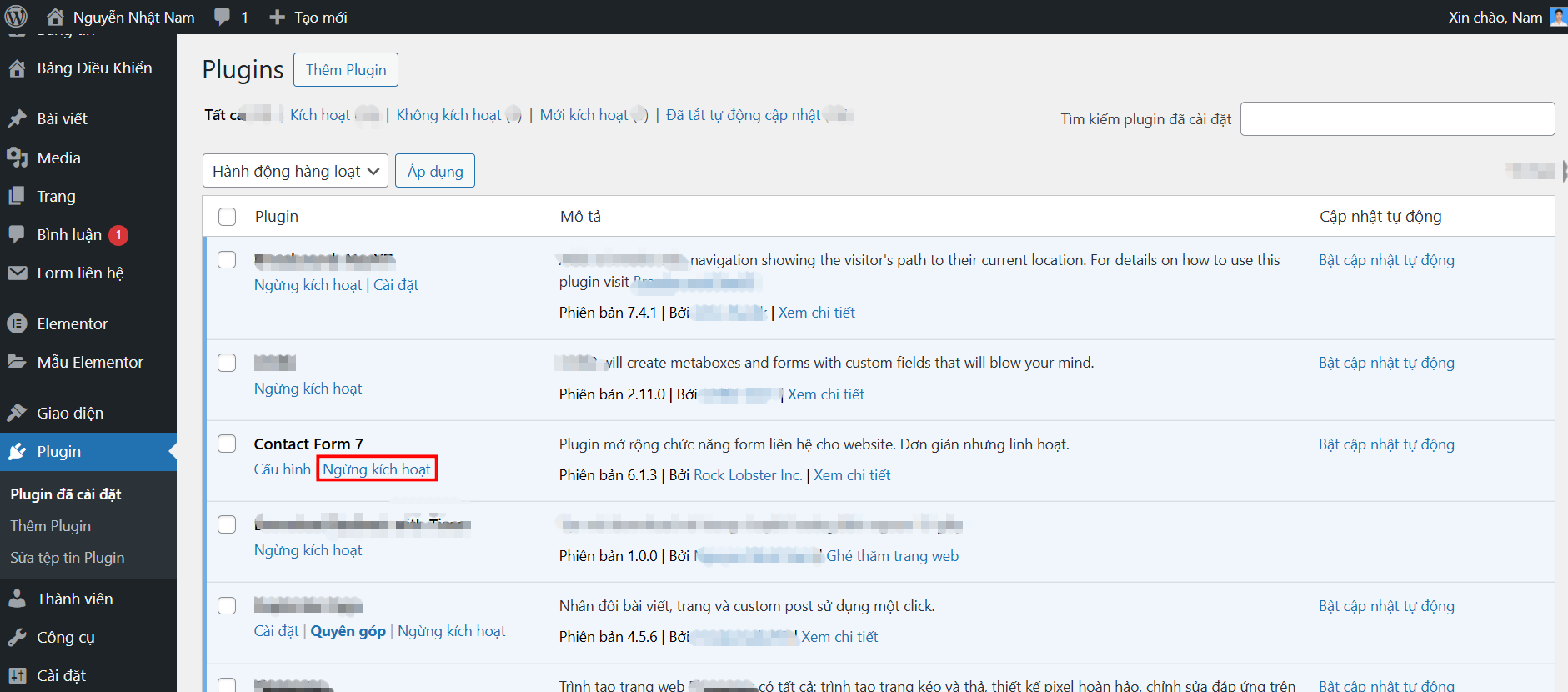 Hướng dẫn cách xoá plugin trong WordPress