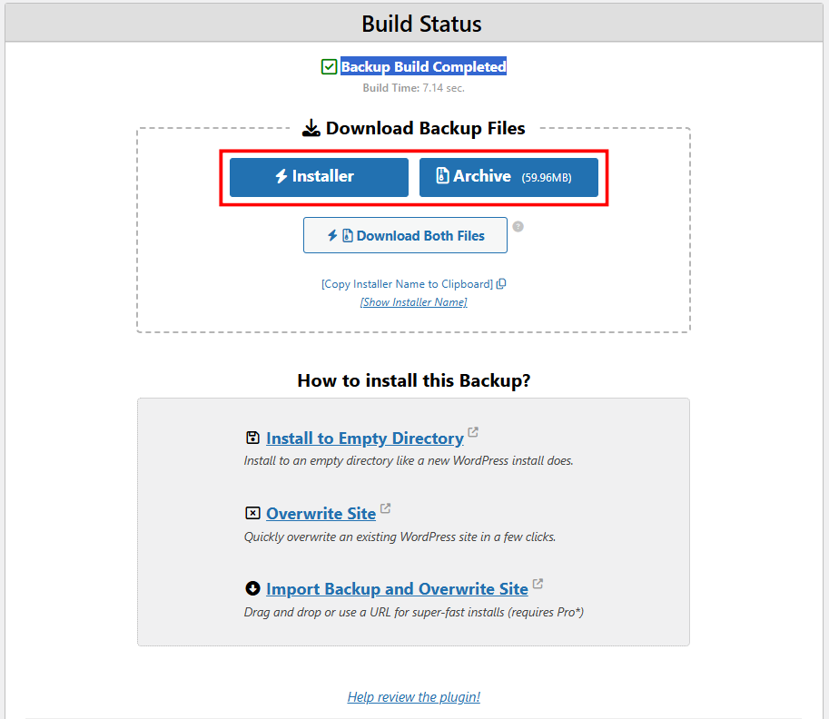 Hướng dẫn tạo bản sao website bằng plugin Duplicator