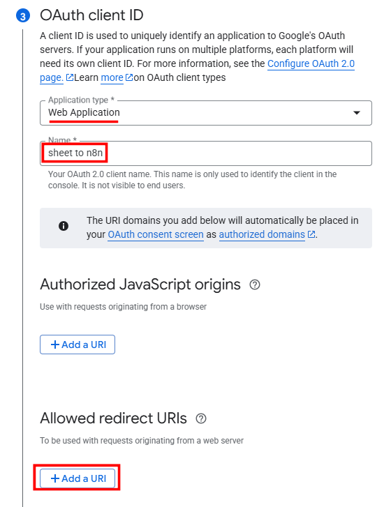 Chọn Web Application và thêm URL Directs