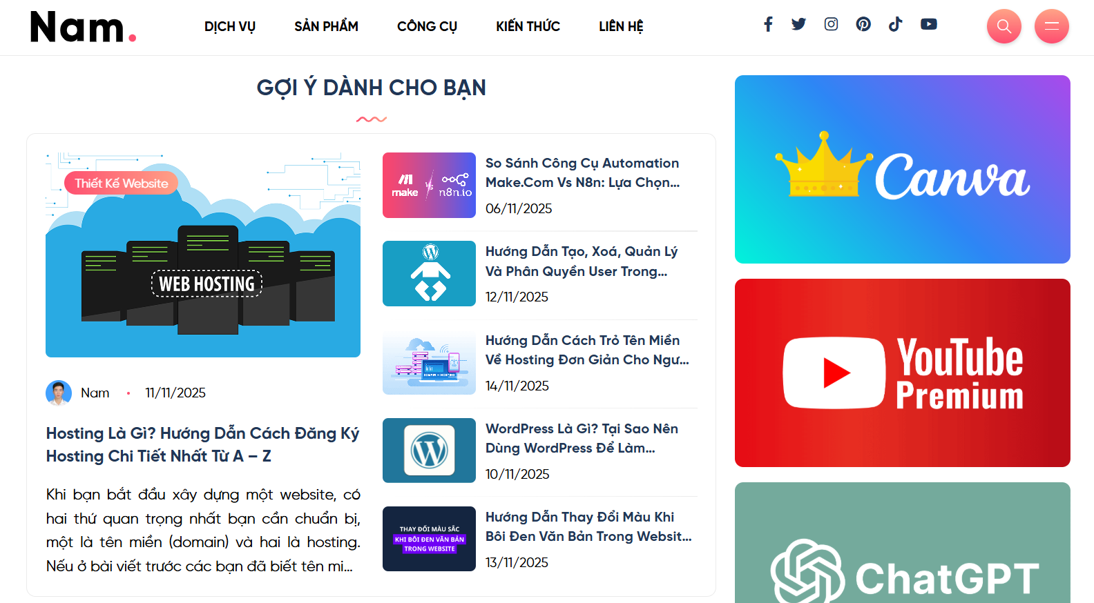 Mình xây dựng blog nguyennhatnam.com để kiếm tiền