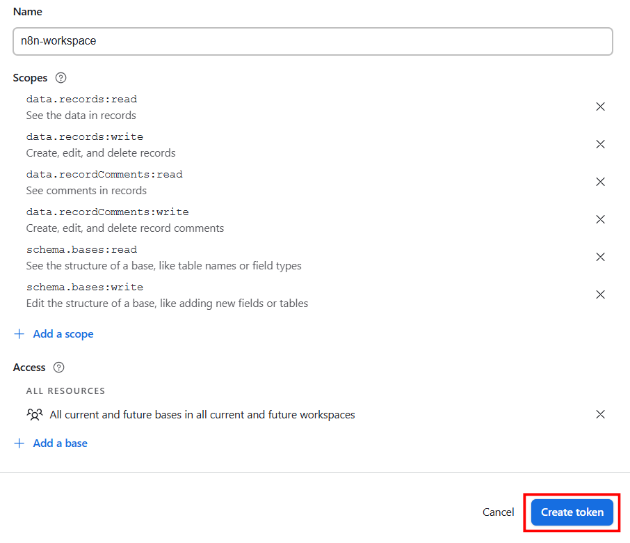 Cách tích hợp Airtable vào n8n