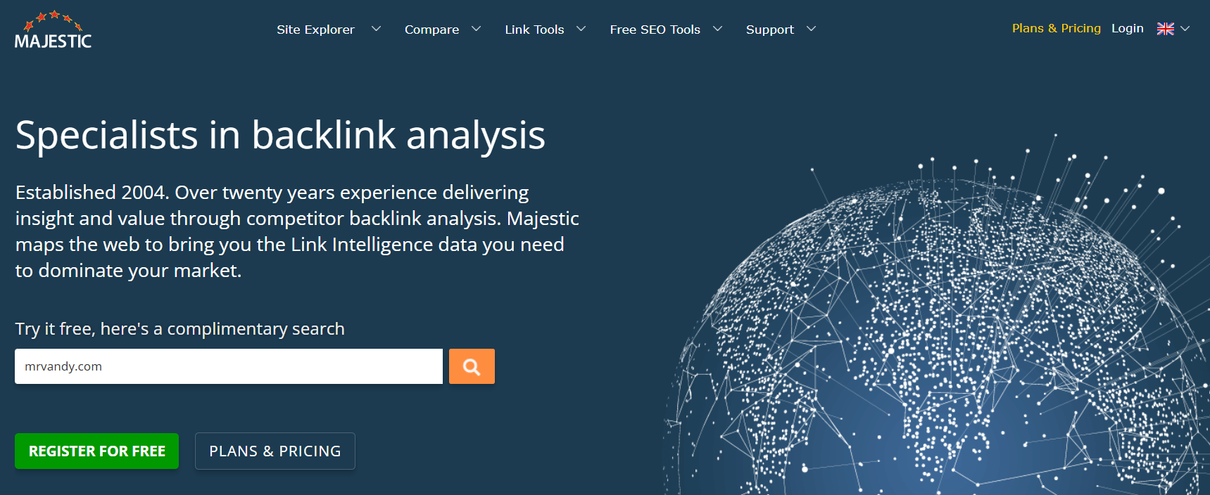 Công cụ phân tích backlink Majestic