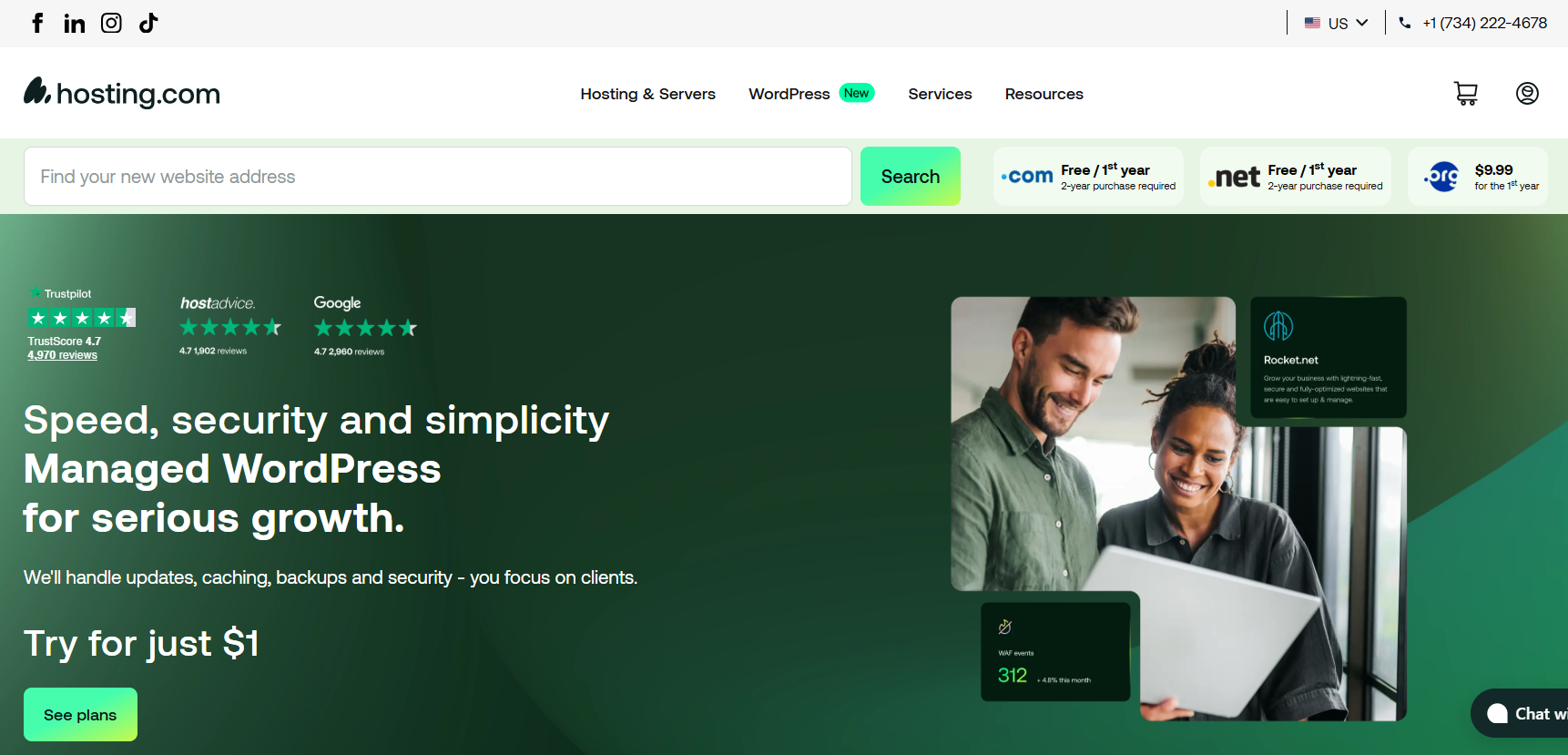 A2 Hosting đã đổi tên thương hiệu thành hosting.com
