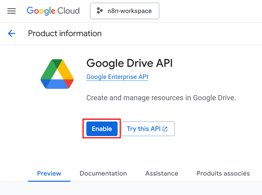 Kích hoạt Google Drive API