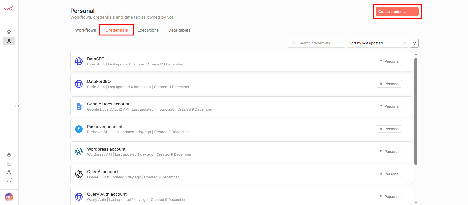 Hướng dẫn tạo Credential trong n8n