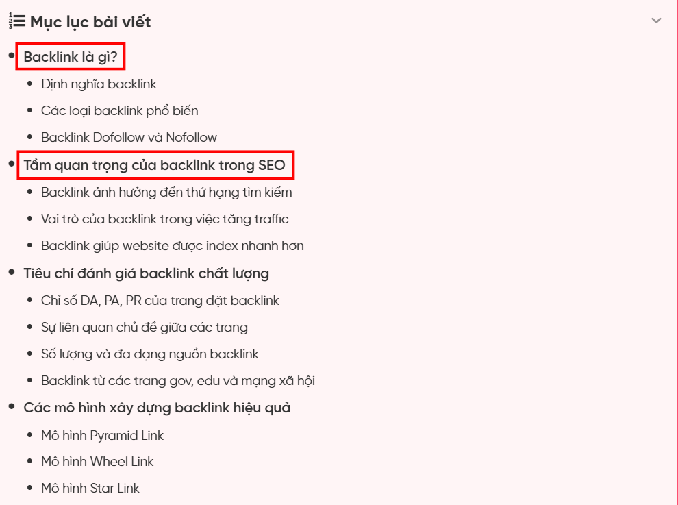 Thẻ heading nên chứa từ khoá chính (Primary Keyword)