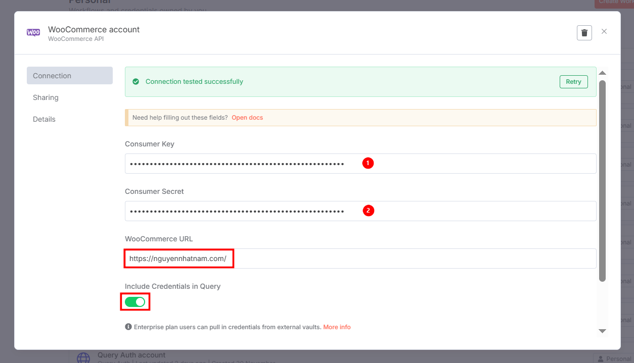 Thiết lập và xác thực Credential trong n8n