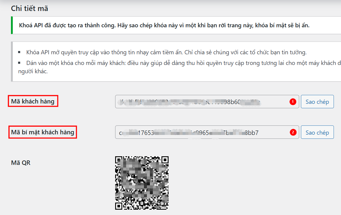 Tạo API WooCommerce thành công