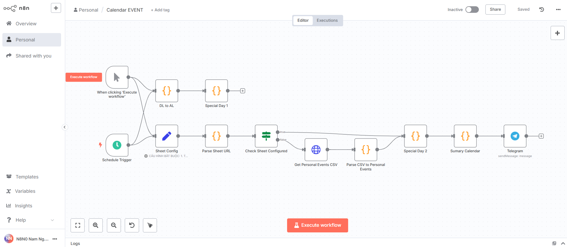 Workflow thông báo ngày lễ & Sự kiện quan trọng